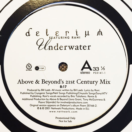 Delerium Featuring Rani : Underwater (2x12", Promo)