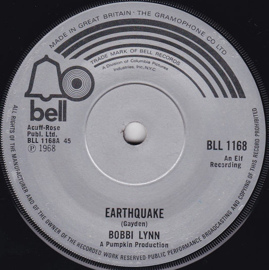 Bobbi Lynn : Earthquake / Opportunity Street (7", Single, RE, Sol)