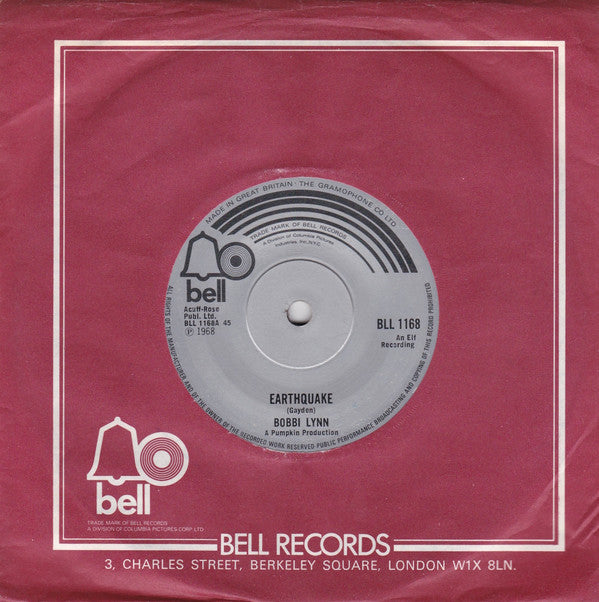 Bobbi Lynn : Earthquake / Opportunity Street (7", Single, RE, Sol)