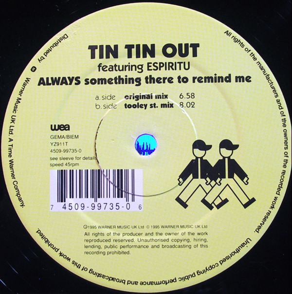 Tin Tin Out Featuring Espiritu : Always (Something There To Remind Me) (12", Single)