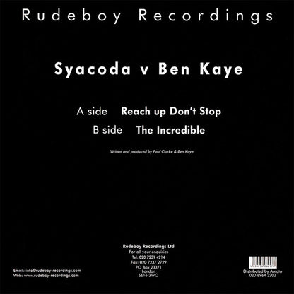 Syacoda / Ben Kaye : Reach Up Don't Stop / The Incredible (12")
