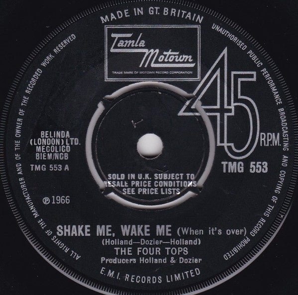 Four Tops : Shake Me, Wake Me (When It's Over) (7", Single)