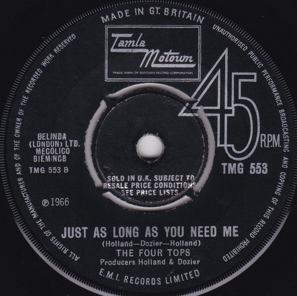 Four Tops : Shake Me, Wake Me (When It's Over) (7", Single)