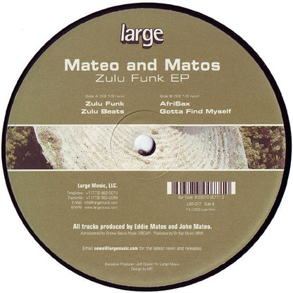 Mateo And Matos* : Zulu Funk EP (12", EP)