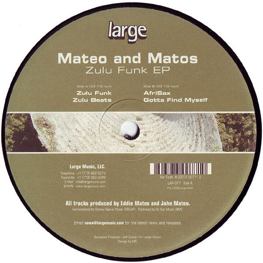 Mateo And Matos* : Zulu Funk EP (12", EP)