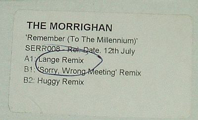 The Morrighan : Remember (To The Millennium) (12", Promo, W/Lbl)