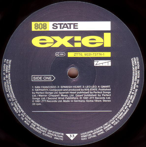 808 State : ex:el (LP, Album)