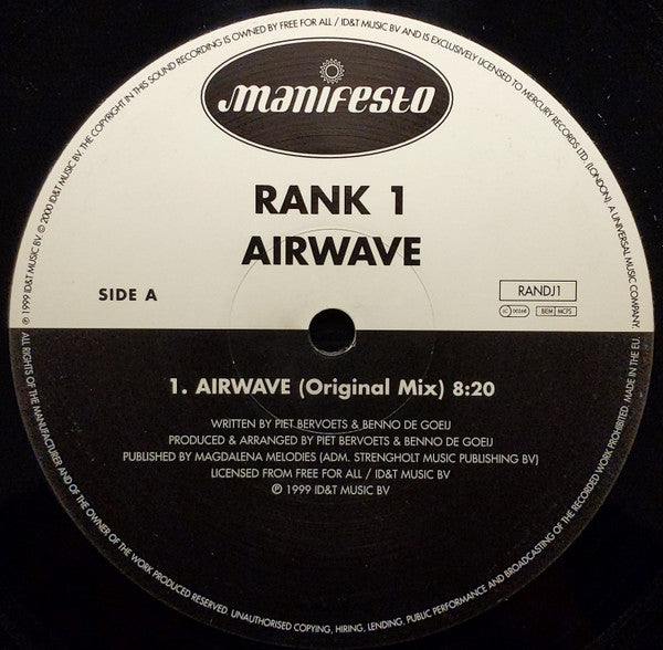 Rank 1 : Airwave (12", Promo)