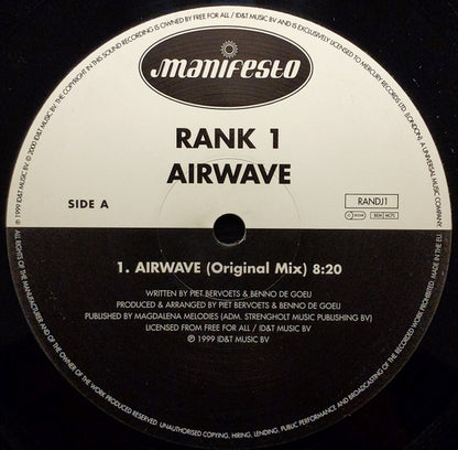 Rank 1 : Airwave (12", Promo)