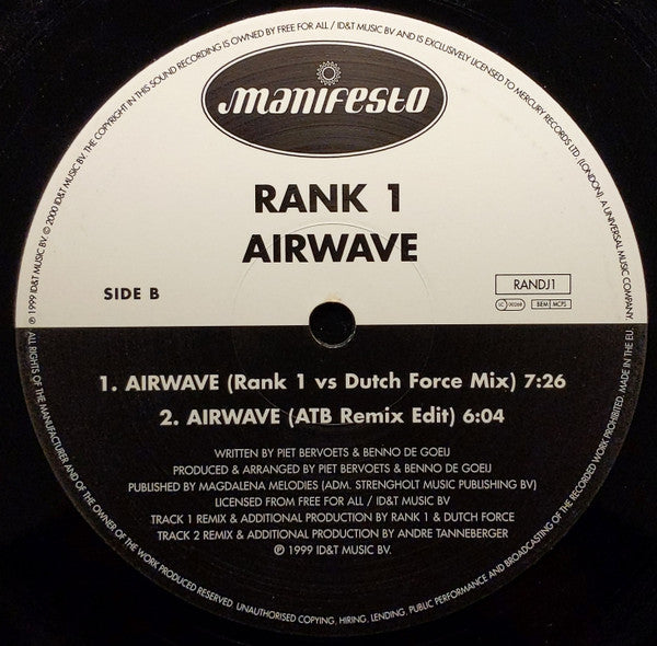 Rank 1 : Airwave (12", Promo)