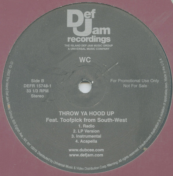 WC : Flirt / Throw Ya Hood Up (12", Promo)
