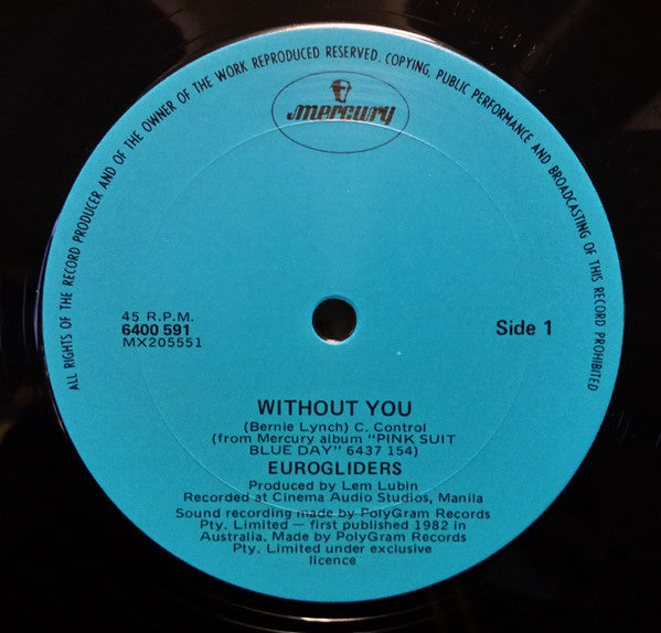 Eurogliders : Without You (12", Single)