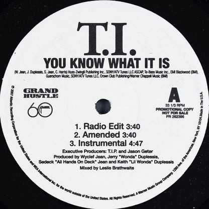 T.I. : You Know What It Is (12", Promo)