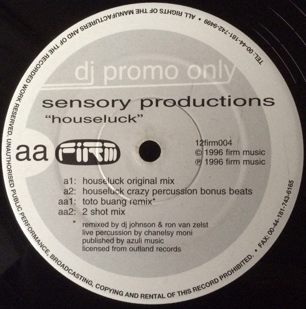 Sensory Productions : Houseluck (12", Promo)