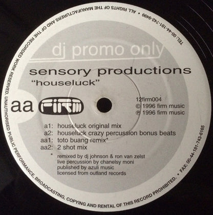 Sensory Productions : Houseluck (12", Promo)