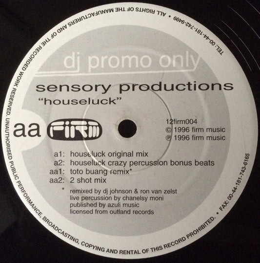Sensory Productions : Houseluck (12", Promo)