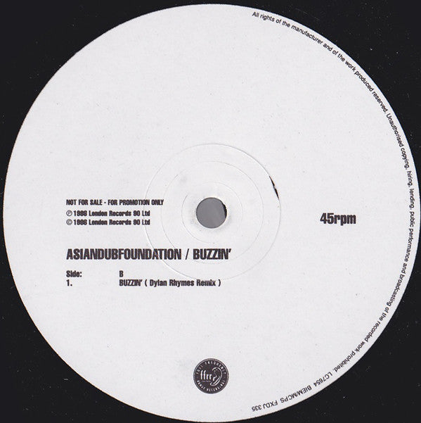 Asian Dub Foundation : Buzzin' (12", Promo)