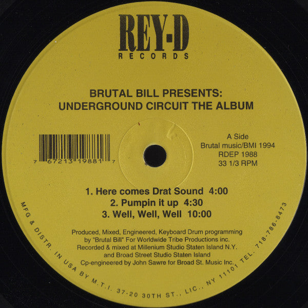 Brutal Bill Presents: Underground Circuit : The Album (LP, Album)