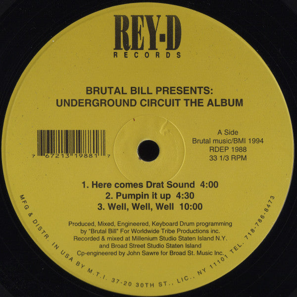 Brutal Bill Presents: Underground Circuit : The Album (LP, Album)