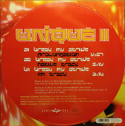 Unique II : Break My Stride (12")
