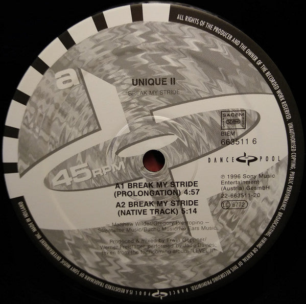 Unique II : Break My Stride (12")
