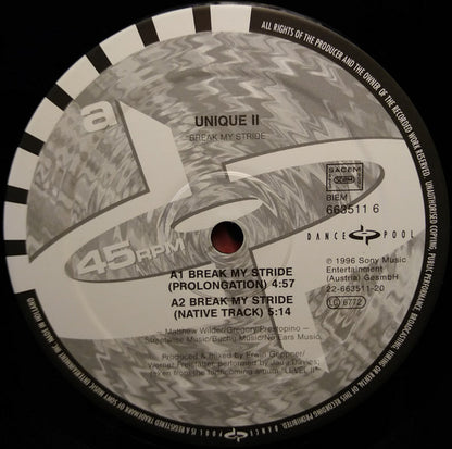 Unique II : Break My Stride (12")