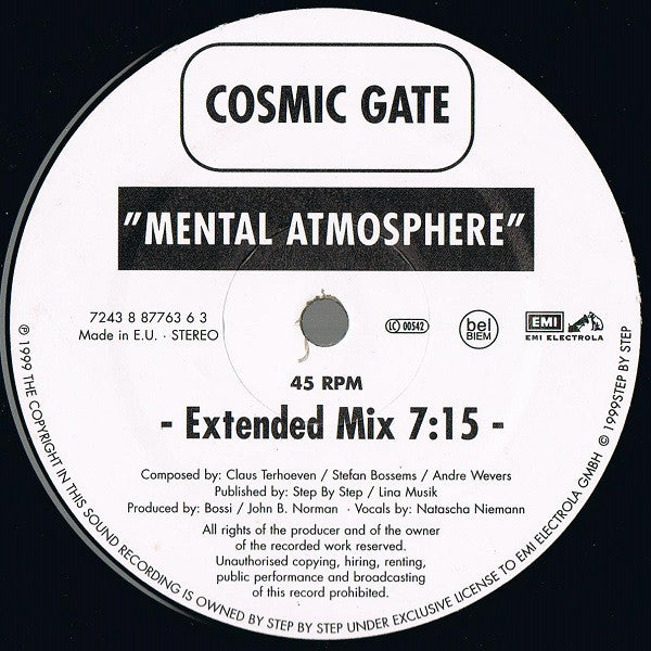 Cosmic Gate : Mental Atmosphere (12")