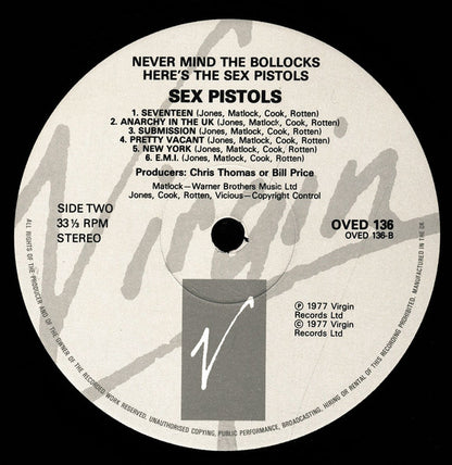 Sex Pistols : Never Mind The Bollocks Here's The Sex Pistols (LP, Album, RE, Gre)