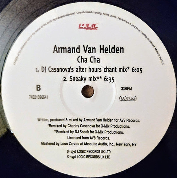 Armand Van Helden : Cha Cha (12")