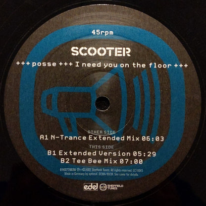 Scooter : Posse (I Need You On The Floor) (12")