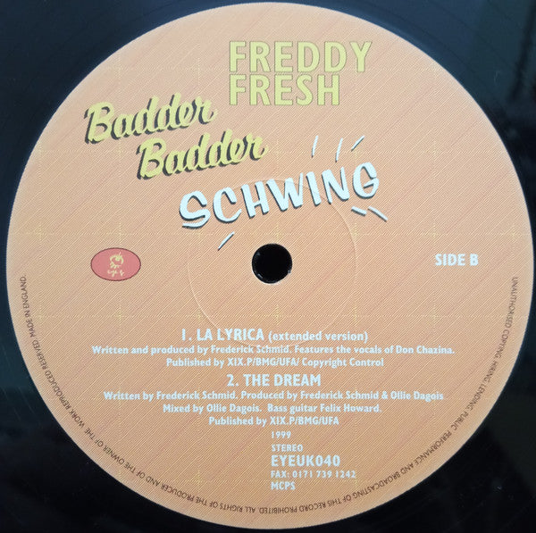 Freddy Fresh Featuring Fatboy Slim : Badder Badder Schwing (12")
