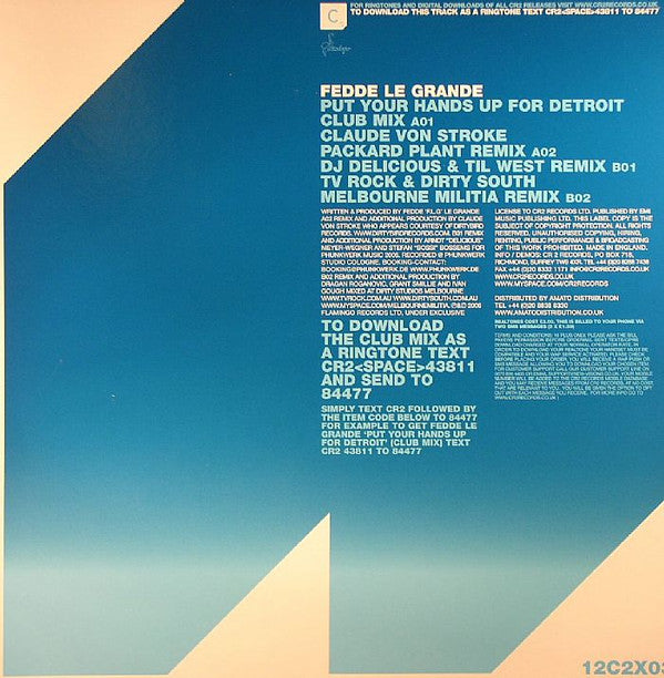 Fedde Le Grande* : Put Your Hands Up For Detroit (12")