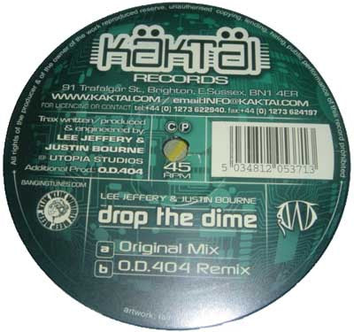 Lee Jeffery* & Justin Bourne : Drop The Dime (12")