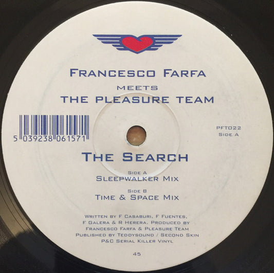 Francesco Farfa Meets The Pleasure Team : The Search (12")