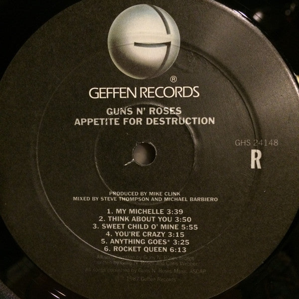 Guns N' Roses : Appetite For Destruction (LP, Album, RE, 180)