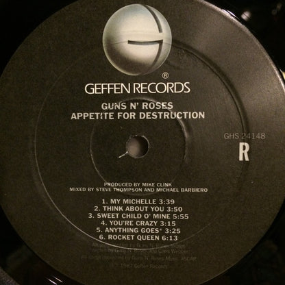 Guns N' Roses : Appetite For Destruction (LP, Album, RE, 180)