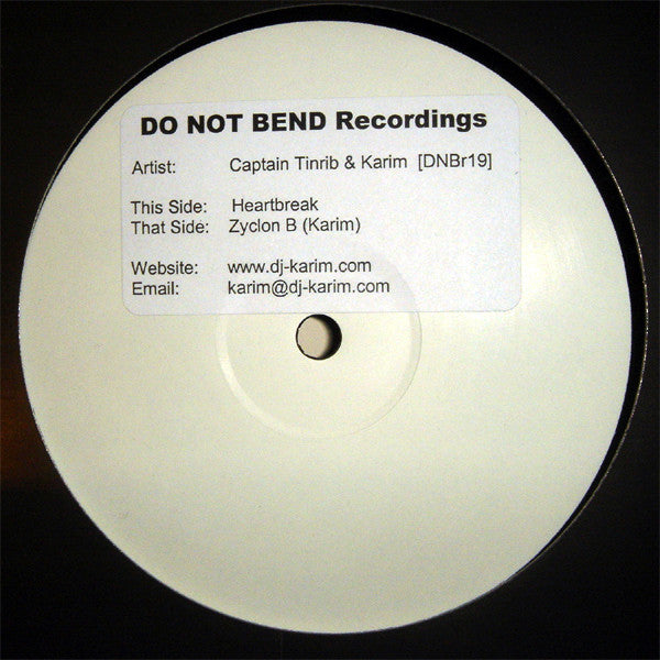 Captain Tinrib & Karim* / Karim* : Heartbreak / Zyclon B (12", W/Lbl, Sti)
