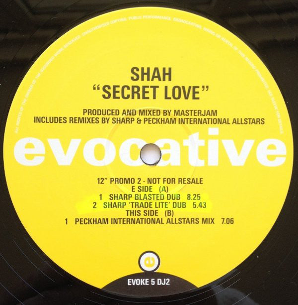 Shah (2) : Secret Love (12", Promo)