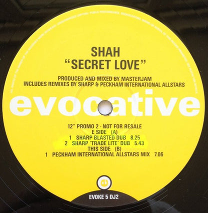 Shah (2) : Secret Love (12", Promo)