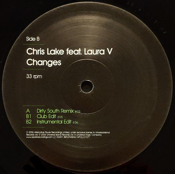 Chris Lake Feat. Laura V : Changes (12")