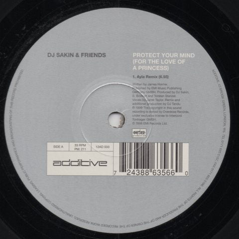 DJ Sakin & Friends : Protect Your Mind (For The Love Of A Princess) (12", Single)