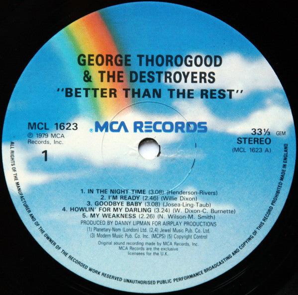 George Thorogood And The Destroyers* : Better Than The Rest (LP, Album, RE)