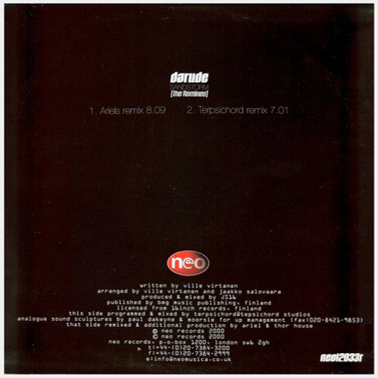 Darude : Sandstorm (The Remixes) (12")