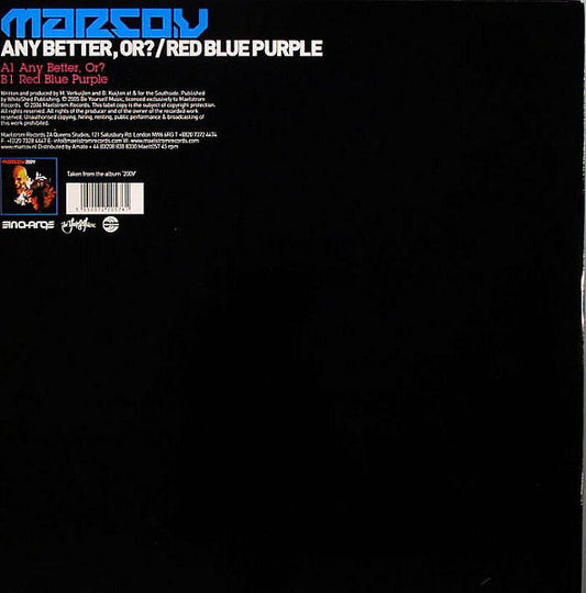 Marco V : Any Better, Or? / Red Blue Purple (12")