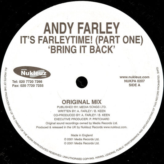 Andy Farley : It's Farleytime! (12", Par)