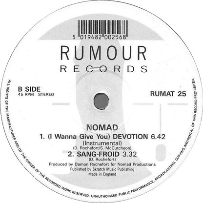 Nomad Featuring MC Mikee Freedom : (I Wanna Give You) Devotion (12")