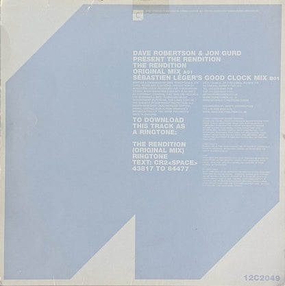 Dave Robertson & Jon Gurd Present  The Rendition : The Rendition (12")