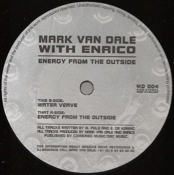 Mark Van Dale With Enrico : Energy From The Outside (12")