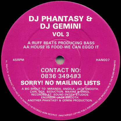 DJ Phantasy & DJ Gemini : Vol 3 (12")