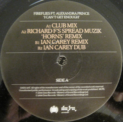 Fireflies Ft. Alexandra Prince : I Can't Get Enough (12")